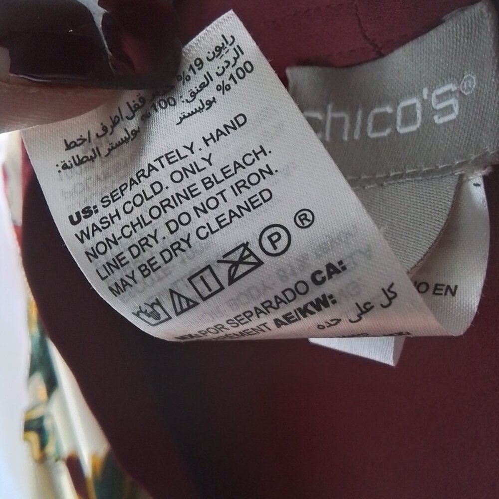 CHICO'S VELVET BURNOUT OPEN FRONT KIMONO CARDIGAN SIZE L/XL - Picture 5 of 5